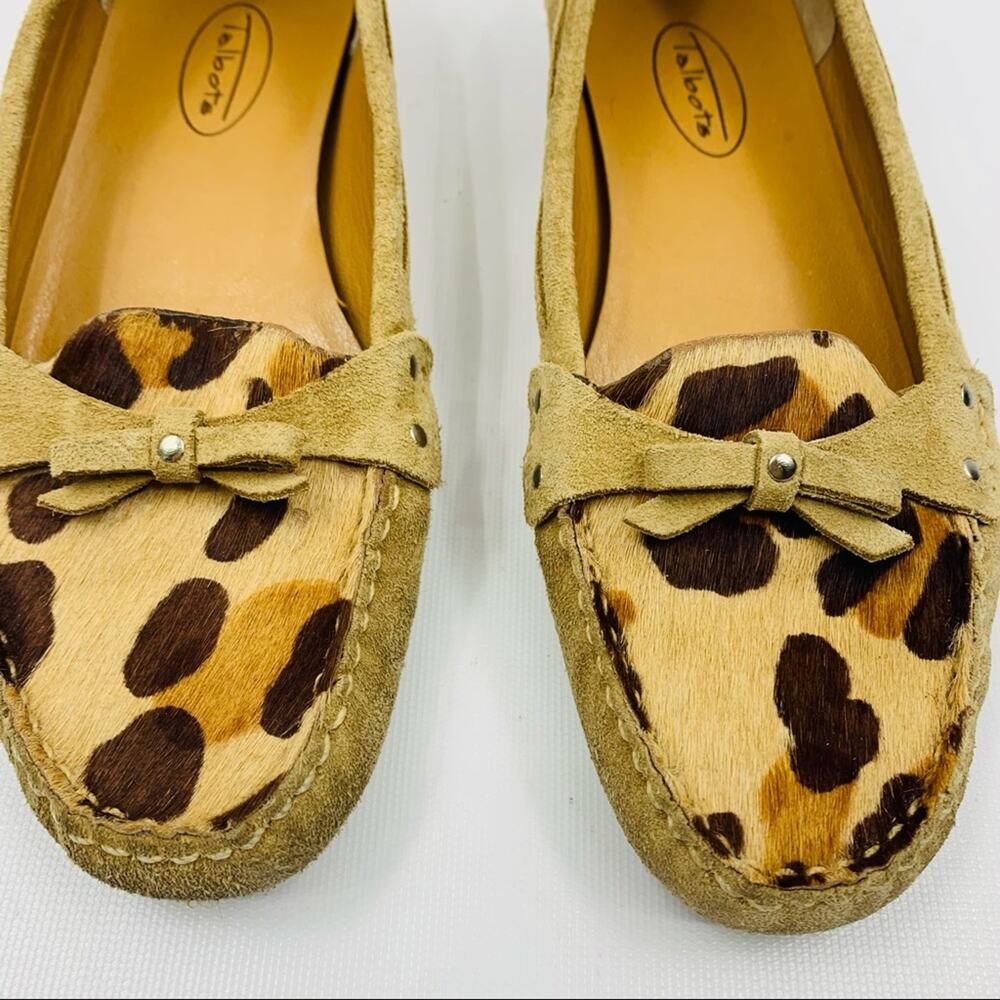 Talbots Moccasin Calf Hair Animal Print Loafers - Picture 10 of 12